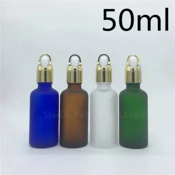 Дорожная бутылка 10 шт 50 мл Янтарный зеленый синий прозрачный матовый стеклянный флакон эфирного масла, 50cc стеклянный флакон капельницы духов