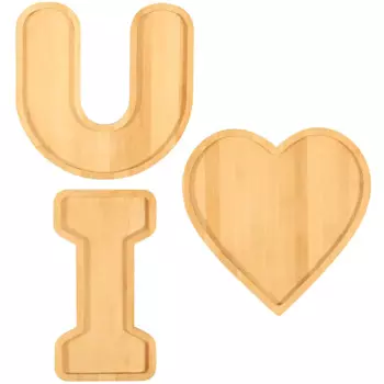 Доска для колбасных изделий с надписью, 9 дюймов, Бамбуковая, I Love You, поднос для колбасных изделий, Заполняемая, с надписью, для фруктовых капкейков