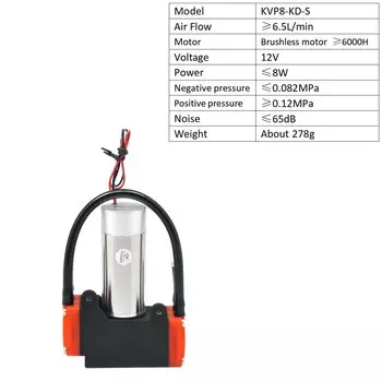 Доставка из RU Kamoer 5-8 л/мин KVP8 Микродиафрагменный вакуумный насос Двигатель постоянного тока Всасывающий насос высокого отрицательного давления для лаборатории, красоты