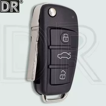 DR 3Button Замена флип HU66 Blade Автомобильный чехол для ключа Fob Houisng Чехол для Audi A2 A3 A4 A4L A5 A6 A6L A8 Q7 S5 TT RS