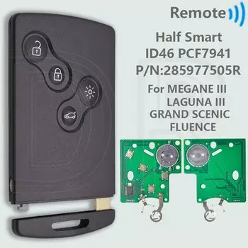 DR Half Smart/Hands Free ID46 4A PCF7953M Умный автомобильный дистанционный ключ для Renault Megane Laguna Grand Scenic Fluence Clio IV Captur