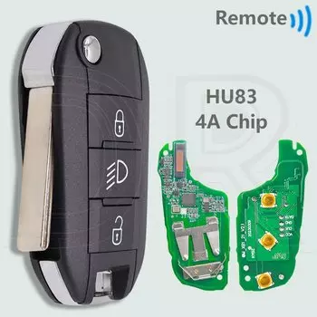DR HU8435 4A чип 433 МГц VA2/HU83 откидной автомобильный дистанционный ключ P/N 98 139 654 77 для Peugeot Expert 308 3008 408 508 C3 C4 Cactus C5 C6