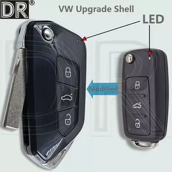 Отличный модифицированный корпус флип-ключа HU66, корпус брелока для VW Volkswagen Passt Polo Golf Seat Skoda только для половины умного ключа