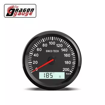 DRAGON 85 мм универсальный GPS-спидометр указатель ЖК-дисплей одометр 200 км/ч с GPS-антенной для 12 В 24 В автомобиля, мотоцикла, лодки и т. д.
