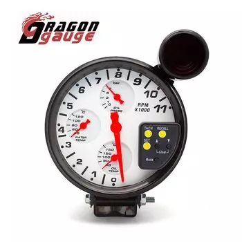 DRAGON Дракон 127 127 мм или 5 дюймов Тахометр RPM метр Температура воды Температура масла давление масла 4 функции в 1 с светильник переключения для автомобиля 12В
