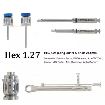 Драйвер для зубного импланта, отвертка, ручная защелка, шестигранный динамометрический ключ 1,27 мм, адаптер