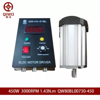 Драйвер QW80-BLD + серводвигатель переменного тока 220 В QW80BL00730-450, 450 Вт, 1,4 Нм, 0,45 кВт, 3000 об/мин, однофазный двигатель BLDC с низким уровнем шума