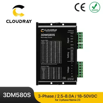 Драйвер шагового двигателя Cloudray 3DM580S, 3 фазы, напряжение питания 24-50 В постоянного тока, выход 1,0-а