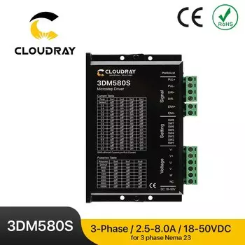 Драйвер шагового двигателя Cloudray 3DM580S, 3 фазы, напряжение питания 24-50 В постоянного тока, выход 1,0-а