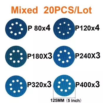 DREANIQUE Шлифовальные диски 125 мм 8 отверстий 20 шт