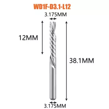 DREANIQUE спиральная концевая фреза с одной канавкой 3,175 сплав вольфрама и кобальта