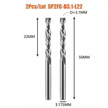 DREANIQUE Спиральные концевые фрезы для дерева 2 шт.