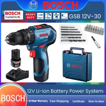 Дрель ударная Bosch, 12 В, 18-30 нм, 20 передач