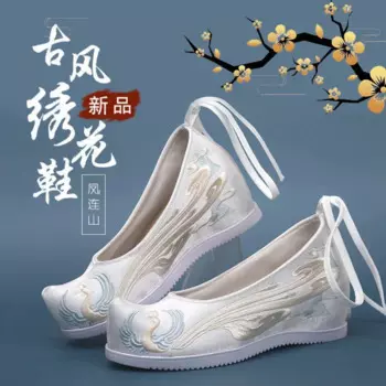 Древние китайские традиционные танцевальные туфли Hanfu с вышивкой, парусиновые туфли на плоской подошве, восточные женские свадебные туфли в старом Пекине