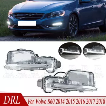 DRL Передняя мерная противотуманная модель, аксессуары для женской дневной строки, 1434567 31434568 для Volvo S60 2014 2015 2016 2017 2018 31335636