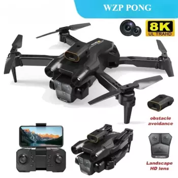 Дрон WZP PONG M4 Pro Max 8K, Профессиональный широкоугольный складной Квадрокоптер с бесщеточным двигателем, GPS, FPV, функцией обхода препятствий