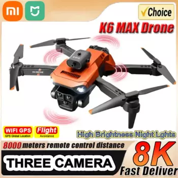 Дрон Xiaomi MIJIA K6MAX 8K с GPS, профессиональный Квадрокоптер с HD-камерой для аэрофотосъемки, 3 всенаправленных обхода препятствий