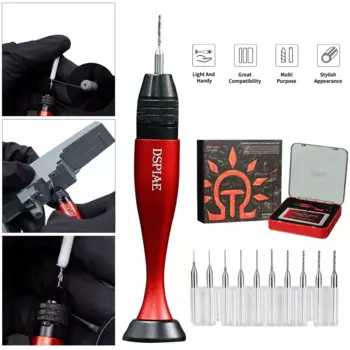 DSPIAE Ручка для сверла AT-VHDS черная/красная для бит 0,3-1,2 мм