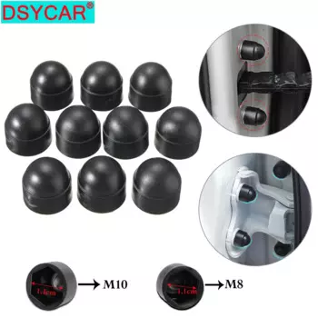 DSYCAR 10 шт./компл. новые болты M8 M10, купольные защитные колпачки, пластиковые черные открытые шестигранные дверные защитные колпачки для большинства автомобилей