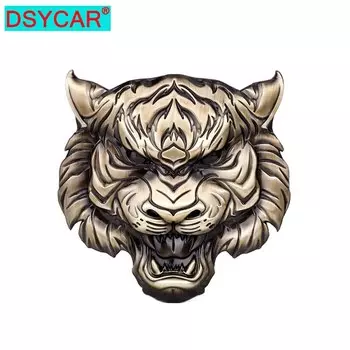 DSYCAR 1 шт. 3D цинковый сплав, логотип головы тигра, украшение автомобиля, боковая наклейка, брызговик, бампер, задний хвост, коробка, значок, эмблема 6 6,2 см