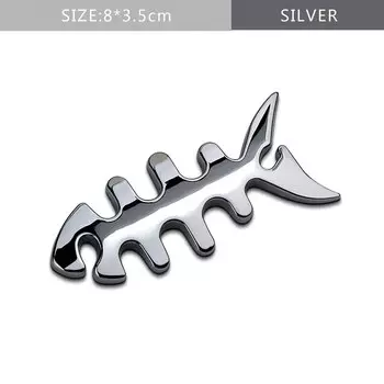 DSYCAR 1 шт. 3D металлические рыбьи кости эмблема наклейка автомобиль внедорожник кузов внешняя крышка наклейки DIY Стайлинг автомобиля 3D наклейки новый