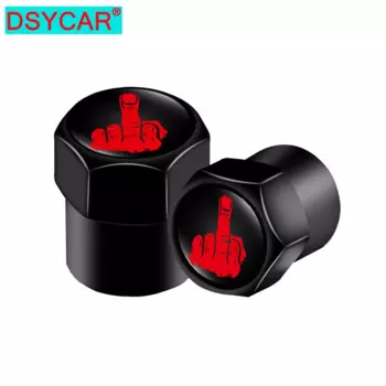 DSYCAR 4 шт./компл. модные пылезащитные колпачки для клапанов шин, логотип среднего пальца, алюминиевый сплав/медь для автомобиля VW Audi Toyota Honda BMW Benz