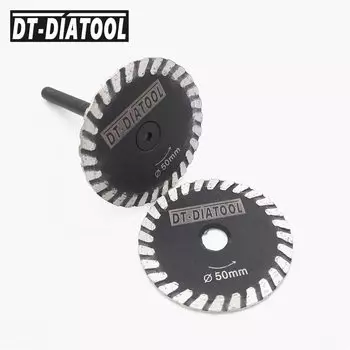DT-DIATOOL 1 шт., диаметр 30/40/50 мм, мини-алмазное лезвие для гравировки со съемным хвостовиком 6 мм и 1 шт., мини-пильное полотно без хвостовика для камня