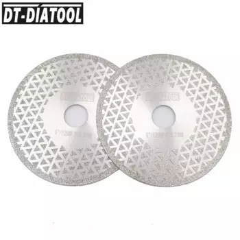 DT-DIATOOL 2 шт., диаметр 125 мм, гальванический алмазный режущий диск 5 дюймов, шлифовальный круг, отверстие 22,23 мм, лезвие с двусторонним покрытием