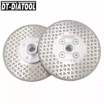 DT-DIATOOL 2 шт./pk 115 мм алмазный режущий диск с гальваническим покрытием, шлифовальный круг с резьбой M14 с обеих сторон, зеркальный мрамор 4,5 дюйма