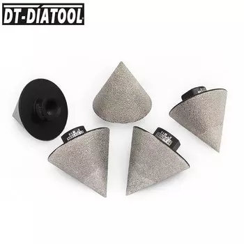 DT-Diatool 50 шт. алмазные фаски фрезерные насадки для пальцев увеличивающие конические насадки для плитки керамический гранит каменные зенковочные насадки