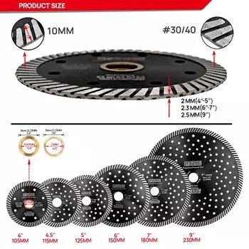DT-DIATOOL Алмазные турбо-пильные полотна 125/230 мм 2 шт.