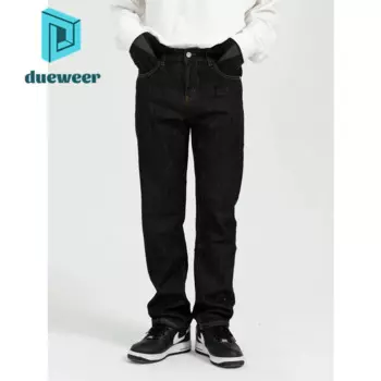 DUEWEER мужские осенние корейские модные черные облегающие джинсы прямые джинсовые брюки мешковатые брюки для мужчин офисная деловая уличная одежда