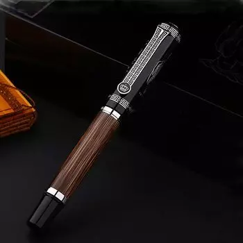 Duke Конфуций перьевая ручка из бамбука серебристого цвета