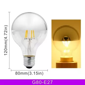 Duncelri Светодиодная лампа G45/A60/G80/G95 теплый белый свет