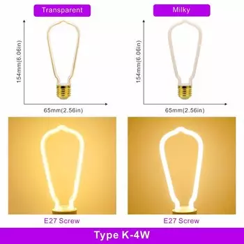 Duncelri светодиодная лампа Эдисона 4Вт/8Вт теплый белый