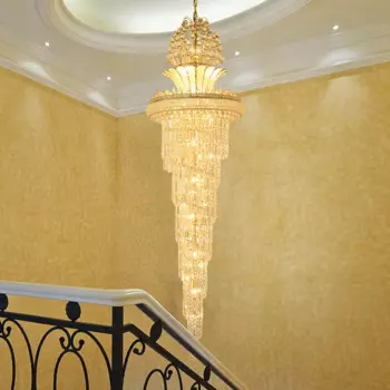 Дуплексная Строительная люстра, длинная лампа в европейском стиле, хрустальная лампа для отеля, виллы, лампа для лестницы