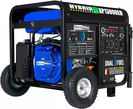 DuroMax XP13000EH двойной топливный портативный генератор 13000 Вт бензиновый или пропановый Электрический старт-дом резервный, синий/серый