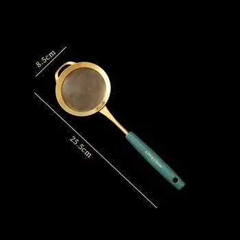 Дуршлаг MEXQCH из нержавеющей стали 304 с зеленой ручкой