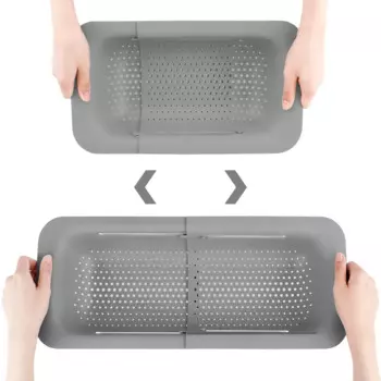 Дуршлаг-сито над раковиной Выдвижная корзина — мыть овощи, фрукты, сливные макароны и блюда — компактный случайный цвет