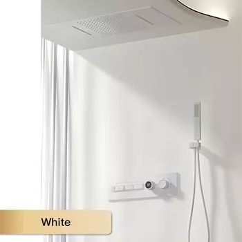 Душевая система Aitana чёрная латунная квадратная