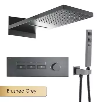 Душевая система Aitana "Водопад", черная латунь