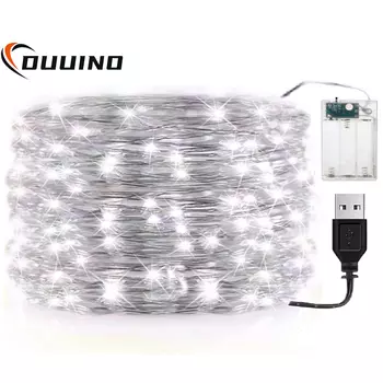 Светодиодная гирлянда с медным проводом, 20 м