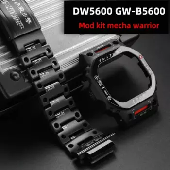 DW5600 Комплект модификации из нержавеющей стали для Casio G-SHOCK DW-5600 GW-B5600 Ремешок для часовFashion Mech Warrior Style Металлический ремешок + чехол