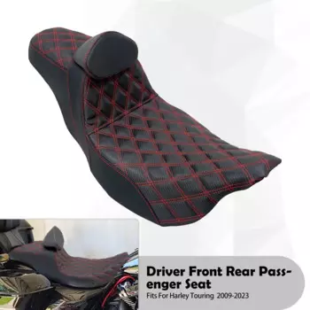 Два сиденья для мотоцикла с подушками спинки водителя, переднее и заднее сиденье водителя и пассажира для Harley Touring Street Glide CVO 09-23