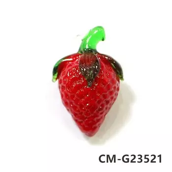 Два стеклянных кулона клубника JSSMTLP