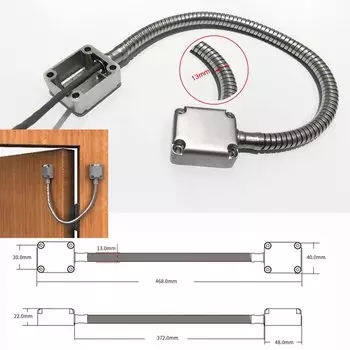 Дверная петля, электрическая открытая Монтажная защитная втулка, контроль доступа, кабельная линия для управления замком, дверной замок из нержавеющей стали