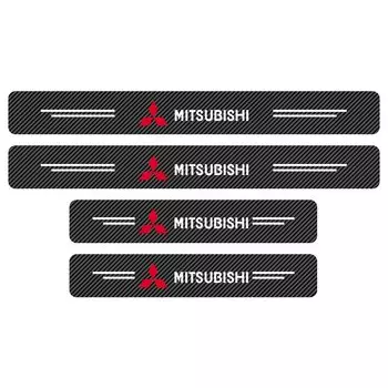 Дверная пластина автомобиля, защитная наклейка на порог из углеродного волокна для Mitsubishi ASX Lancer Pajero Outlander L200 EVO Lancer, Стайлинг автомобиля