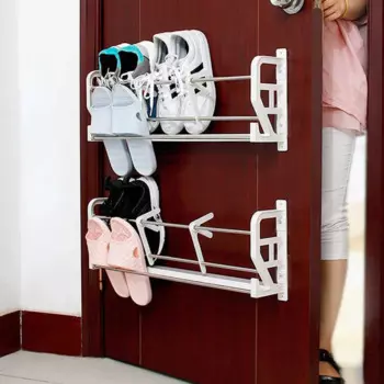 Дверная задняя стойка для обуви, магнитная всасывающая подвесная стойка для хранения без гвоздей, стеллаж для тапочек, экономит место, бытовая стойка для хранения