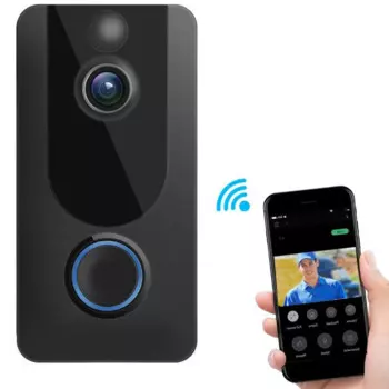 Дверной звонок с Wi-Fi и HD-видео, датчик движения, двухсторонний разговор, 3 месяца бесплатного хранения данных в облаке, водонепроницаемый, ночное видение