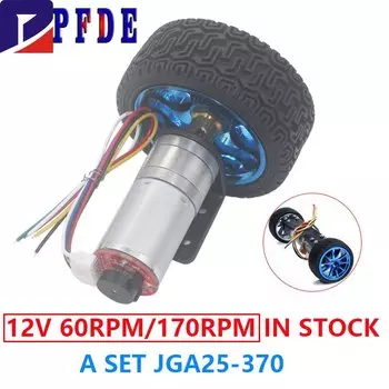 JGA25-370 DC 6V 12V 24V кодировщик редукторного двигателя, измерение скорости, кодовый диск высокая мощность, большой крутящий момент, балансировочный мотор на колесиках